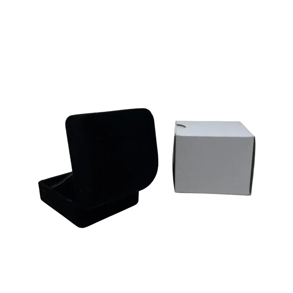 Set of 6 Black Flocked Earring Gift Boxes Jewelry Box New